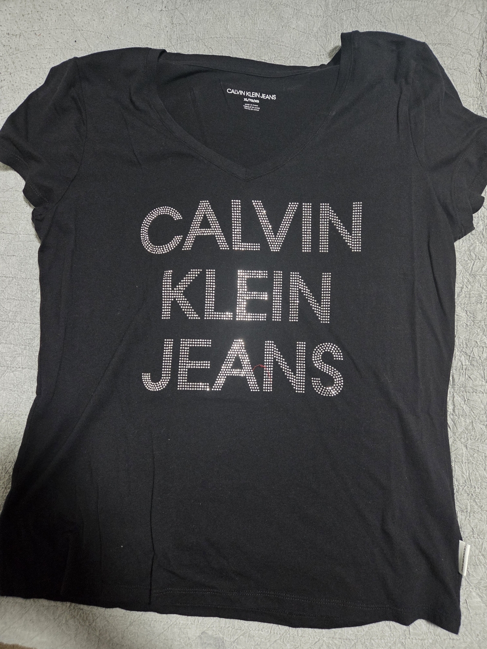 Calvin Klein Jeans Black Studded Logo Tee